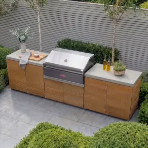 Bali Outdoor Kitchen Storage Units with Beefeater 1700 Series BBQ - Double Configuration