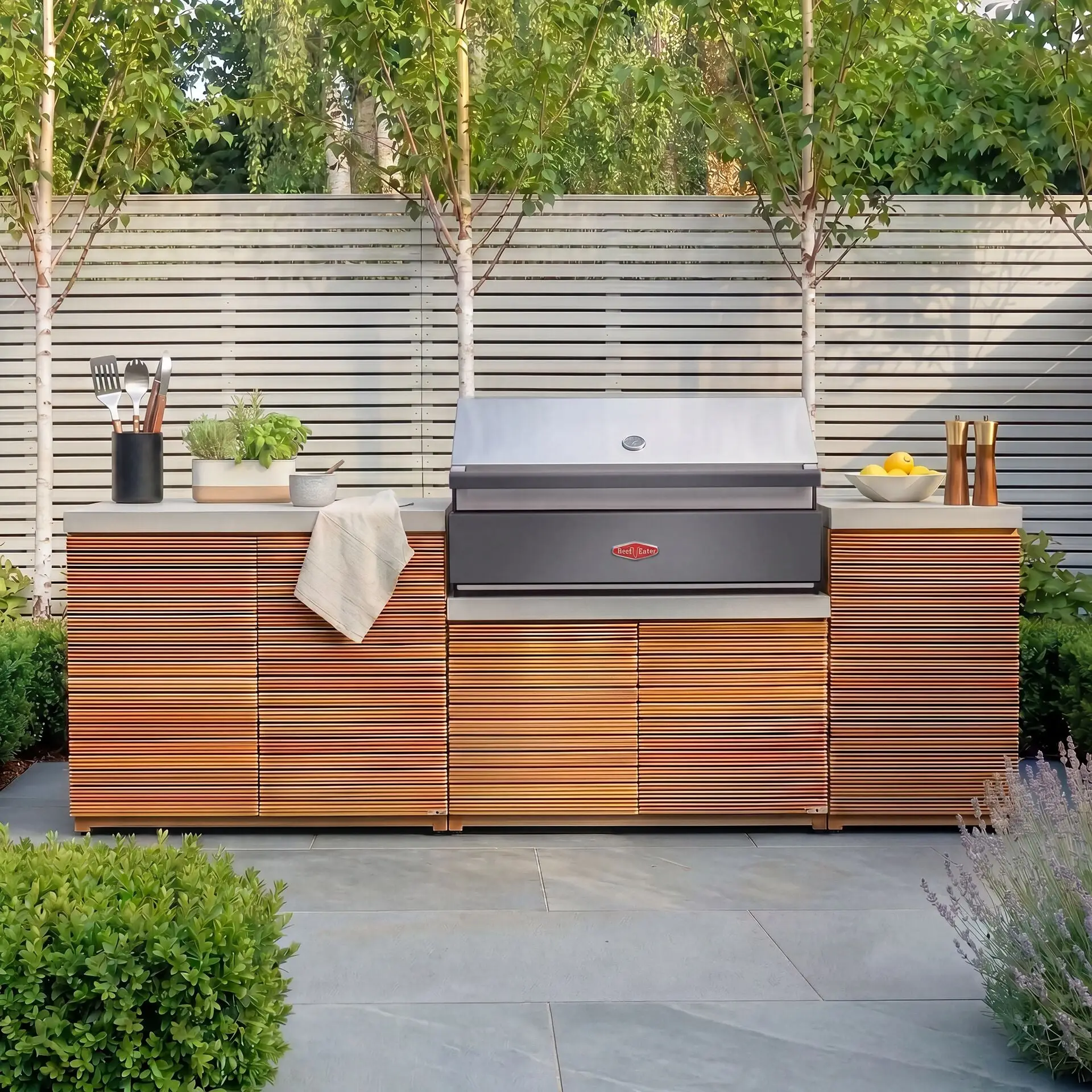 Bali Storage Units with Beefeater 1700 Series BBQ - Medium Configuration