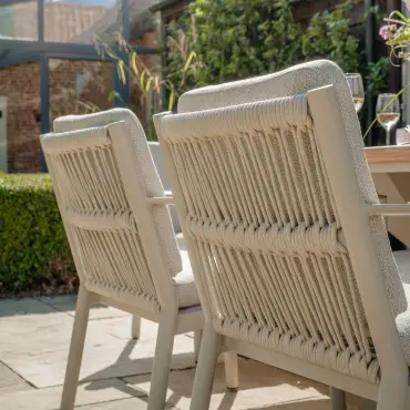 Sicily Rope Weave 8 Seat Rectangular Dining Set