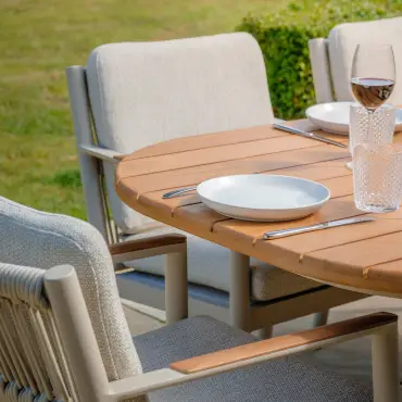 Sicily Rope Weave 8 Seat Rectangular Dining Set