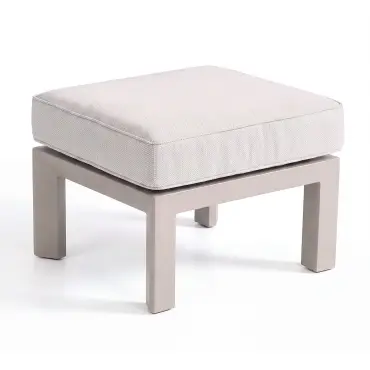 New York U-Shaped Aluminium Sofa Set with Ceramic Glass Rising Table - Latte