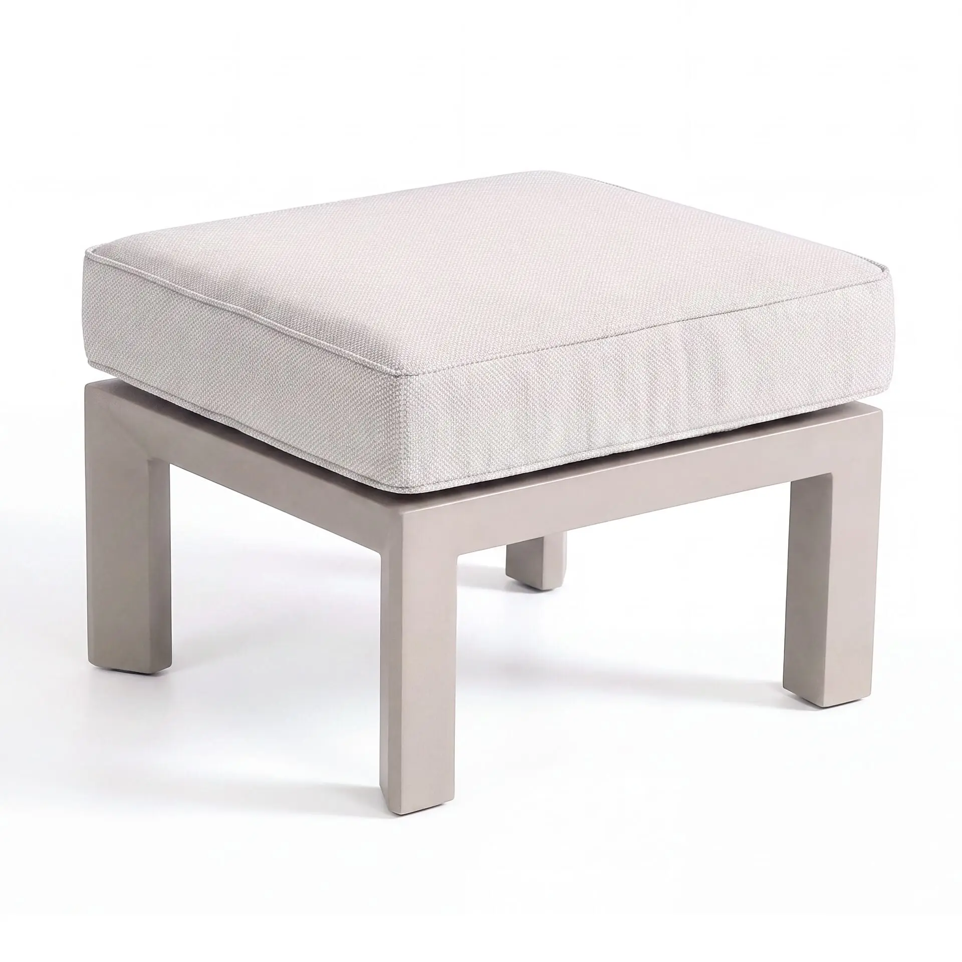 New York U-Shaped Aluminium Sofa Set with Ceramic Glass Rising Table - Latte