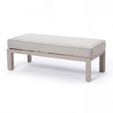 New York Aluminium Corner Sofa Dining Set with Ceramic Glass Rising Table - Latte