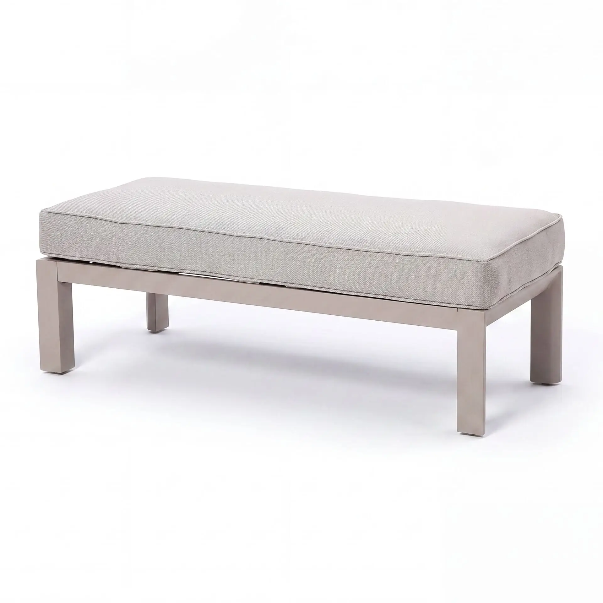 New York Aluminium Corner Sofa Dining Set with Ceramic Glass Rising Table - Latte