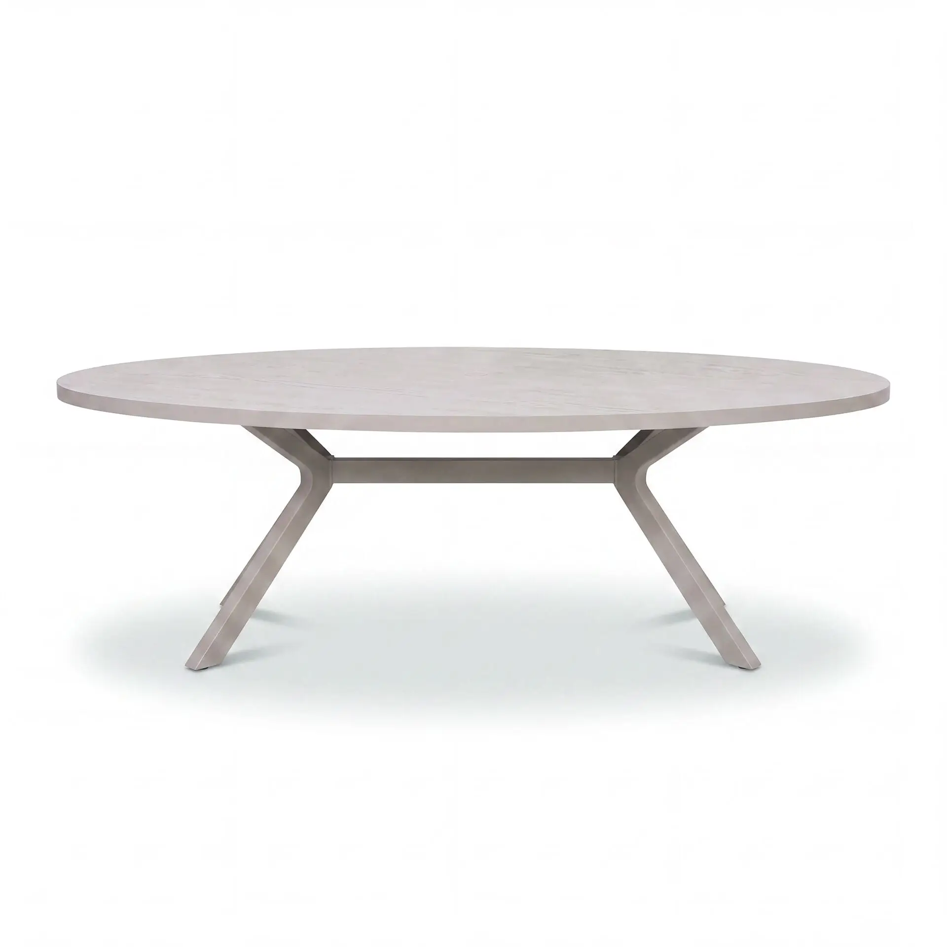 New York 8 Seat Oval Aluminium Ceramic Glass Dining Set - Latte