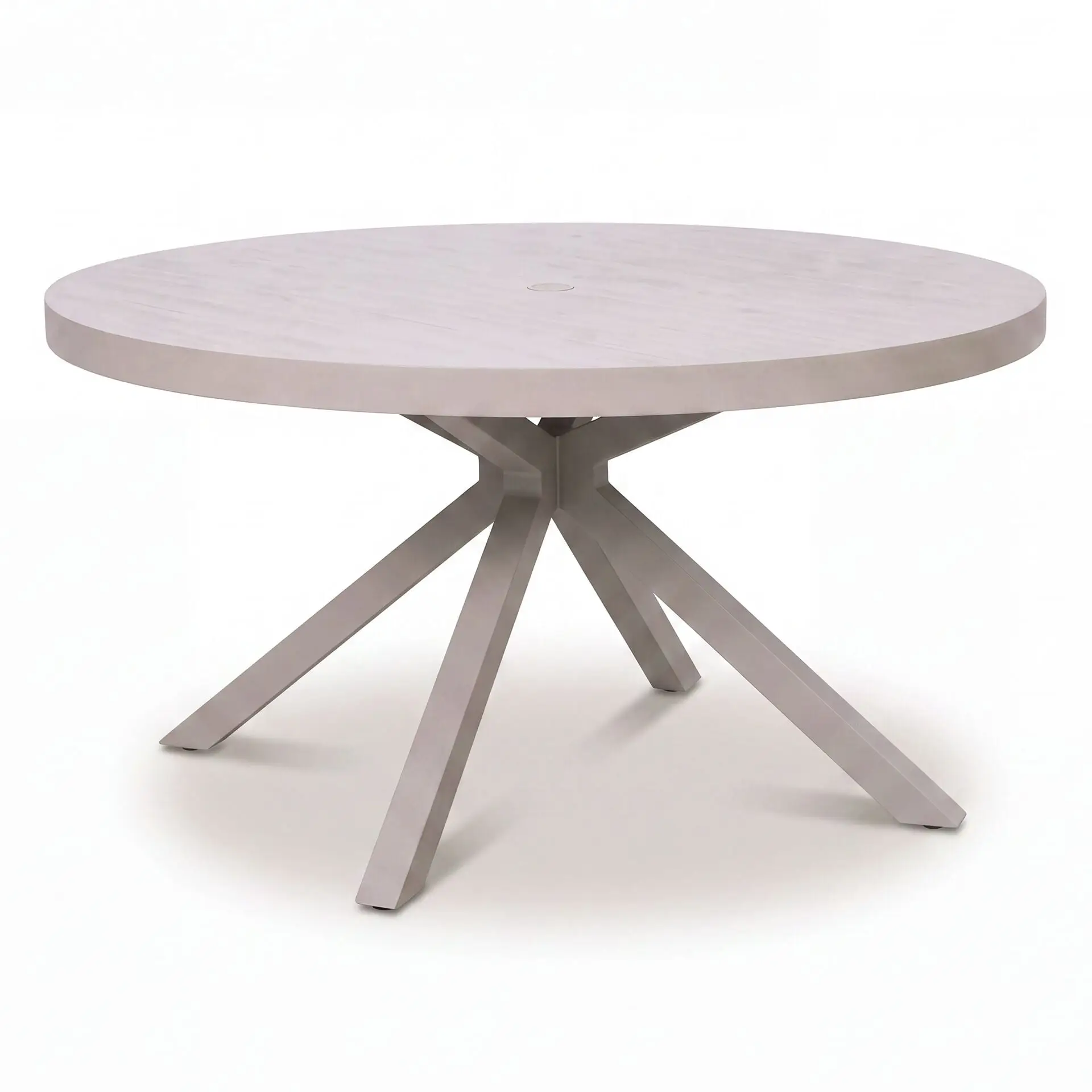 New York 6 Seat Round Aluminium Ceramic Glass Dining Set - Latte