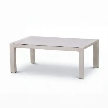 New York Aluminium Corner Sofa Set with Ceramic Glass Coffee Table - Latte