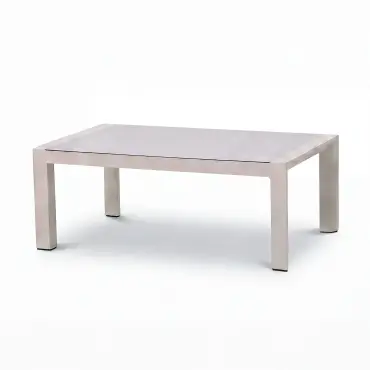 New York 3 Seat Aluminium Sofa Set with Ceramic Coffee Table - Latte