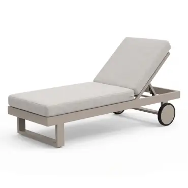 New York Aluminium Single Sunlounger - Latte