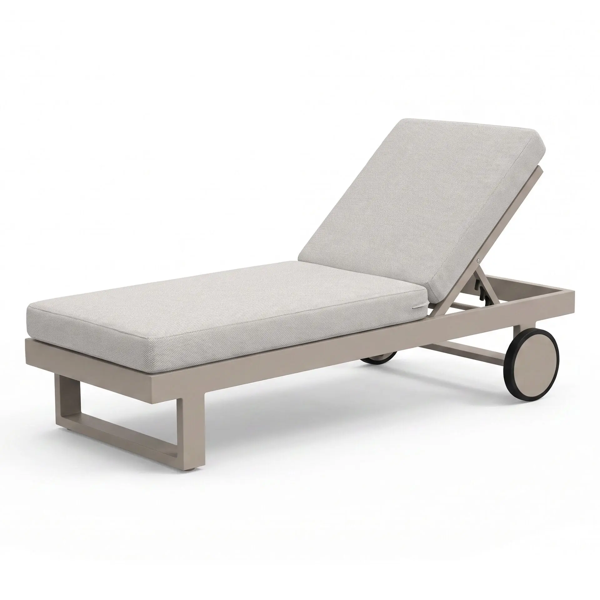 New York Aluminium Single Sunlounger - Latte