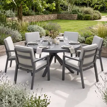 New York 6 Seat Round Dining Set