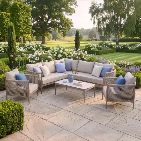 Havana Rope Weave Small Corner Sofa & 2 Armchairs Havana Rope Weave Small Corner Sofa & 2 Armchairs