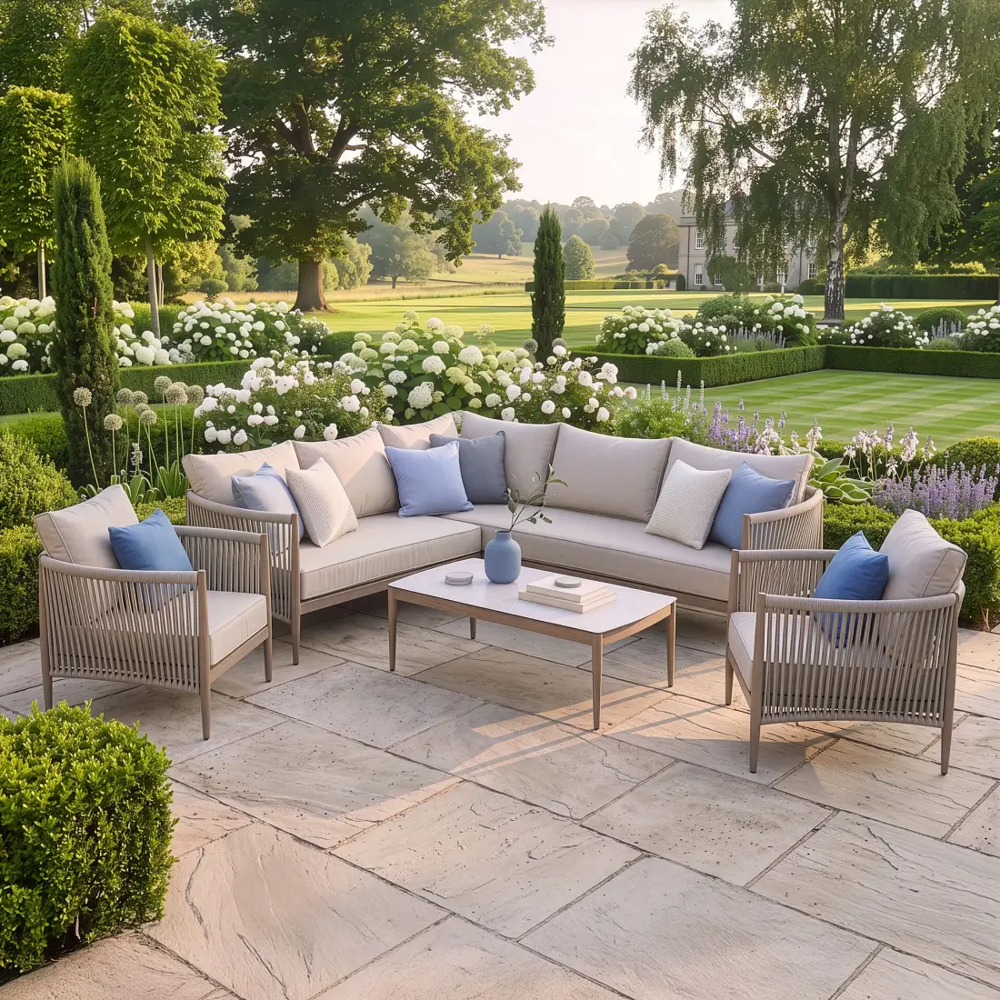 Havana Rope Weave Small Corner Sofa & 2 Armchairs Havana Rope Weave Small Corner Sofa & 2 Armchairs