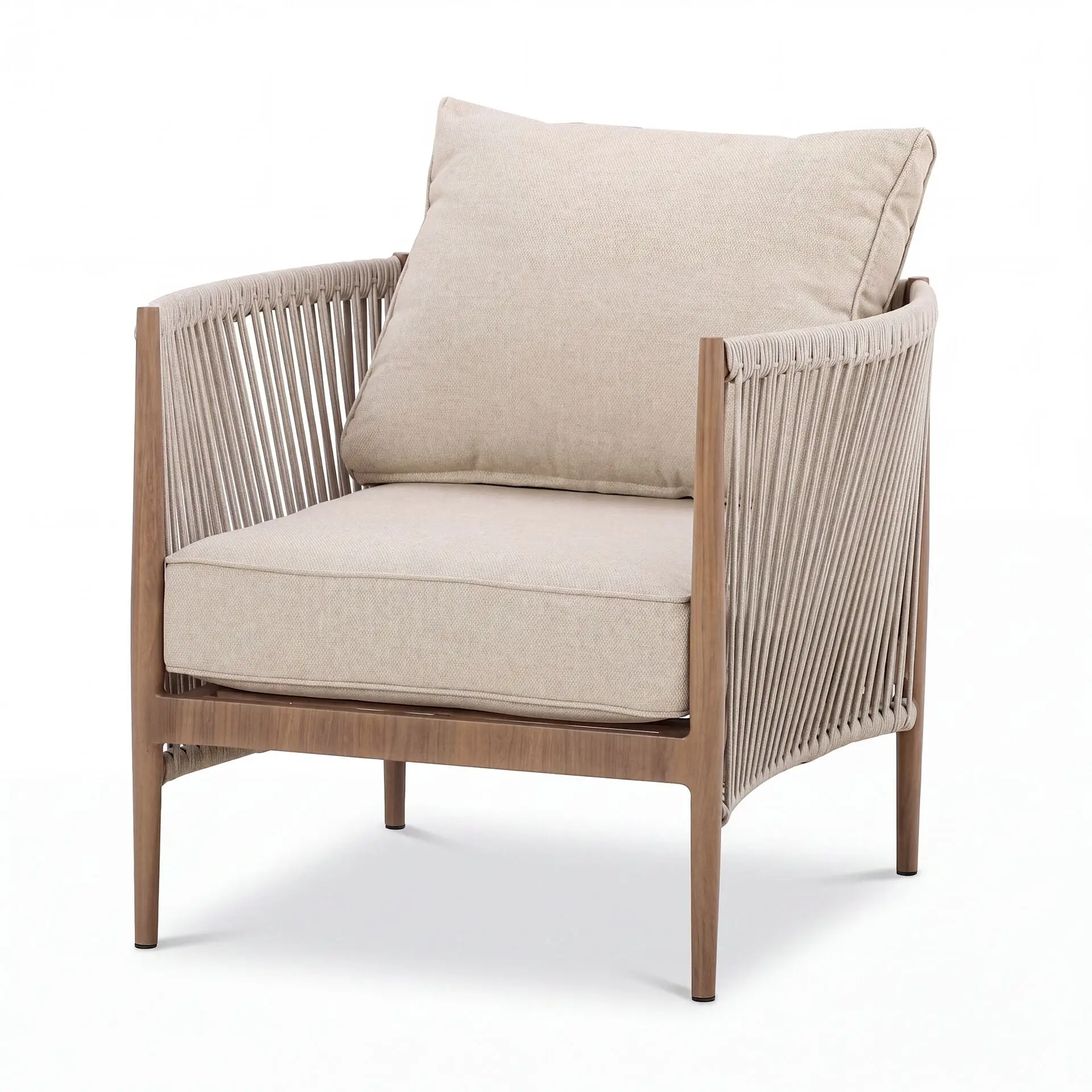 Havana Rope Weave 3 Seat Sofa Dining Set - Rising Table & Footstools
