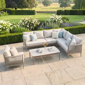 Havana Rope Weave Large Corner Sofa & Armchair