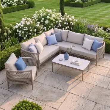 Havana Rope Weave Small Corner Sofa & Armchair