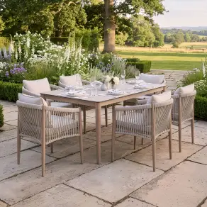 Havana Rope Weave 6 Rectangular Dining Set