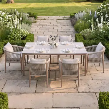 Havana Rope Weave 6 Rectangular Dining Set