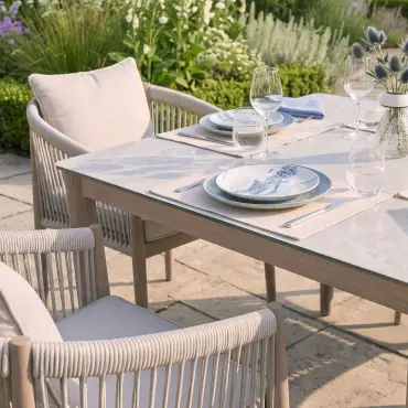 Havana Rope Weave 6 Rectangular Dining Set