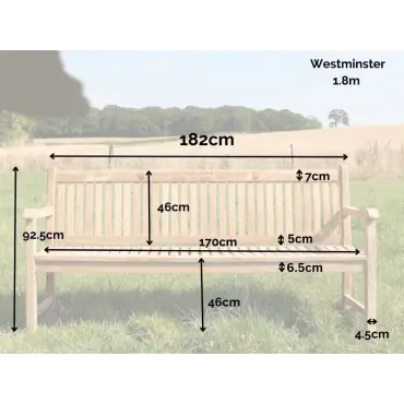 Westminster garden bench 1.8m