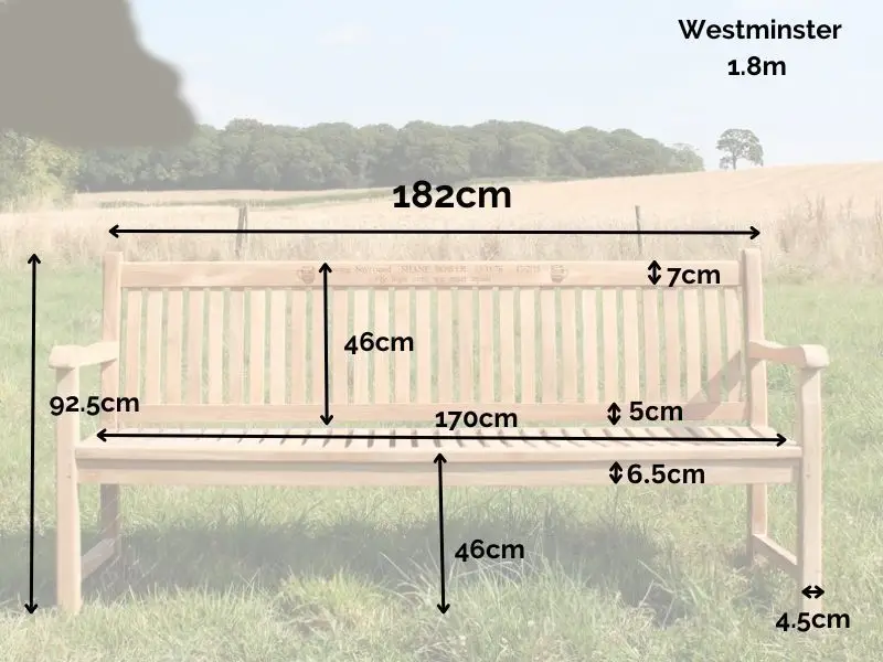 Westminster Teak bench 1.8m