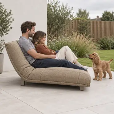 NOVA Aire Fabric Day Bed in Charcoal