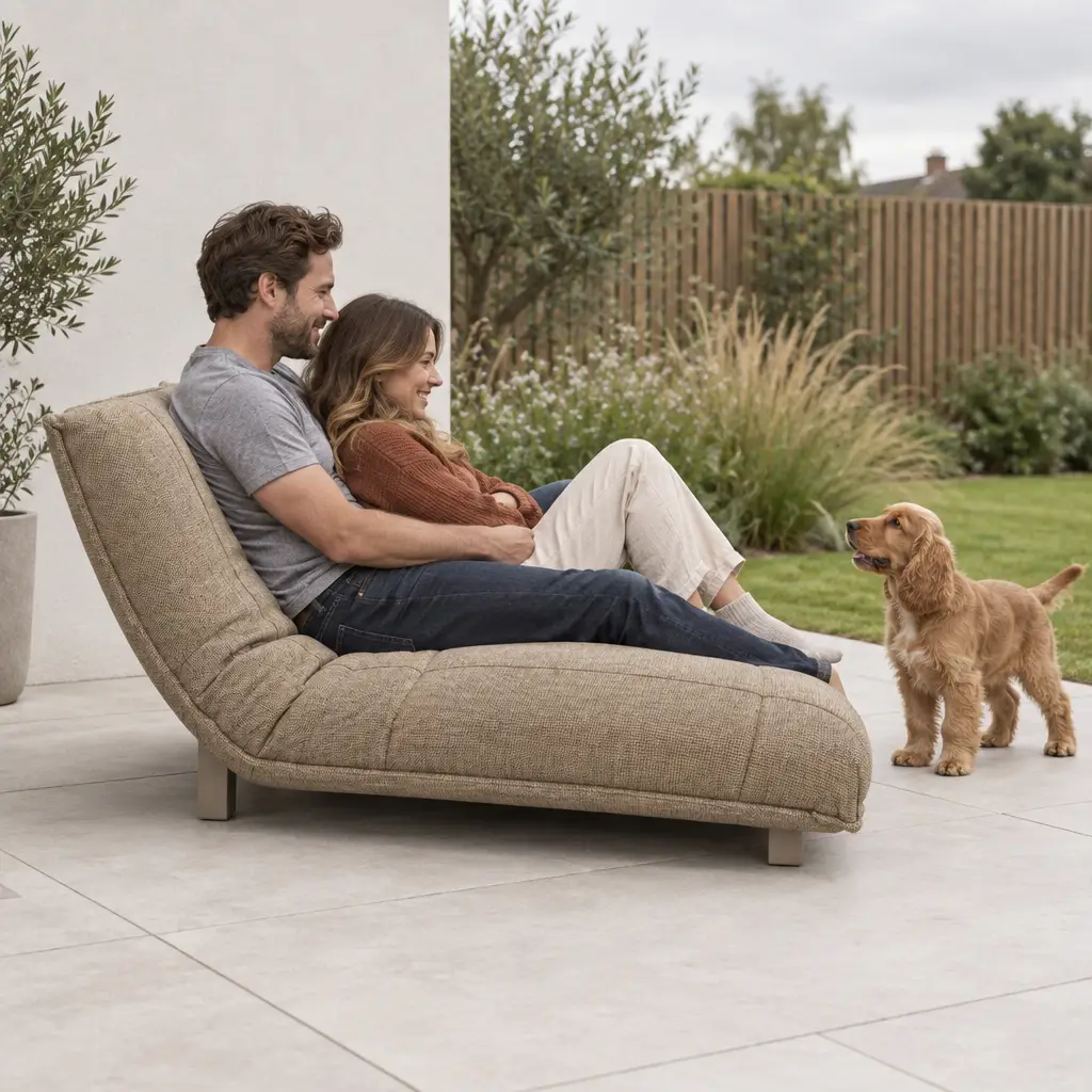 NOVA Aire Fabric Day Bed in Charcoal