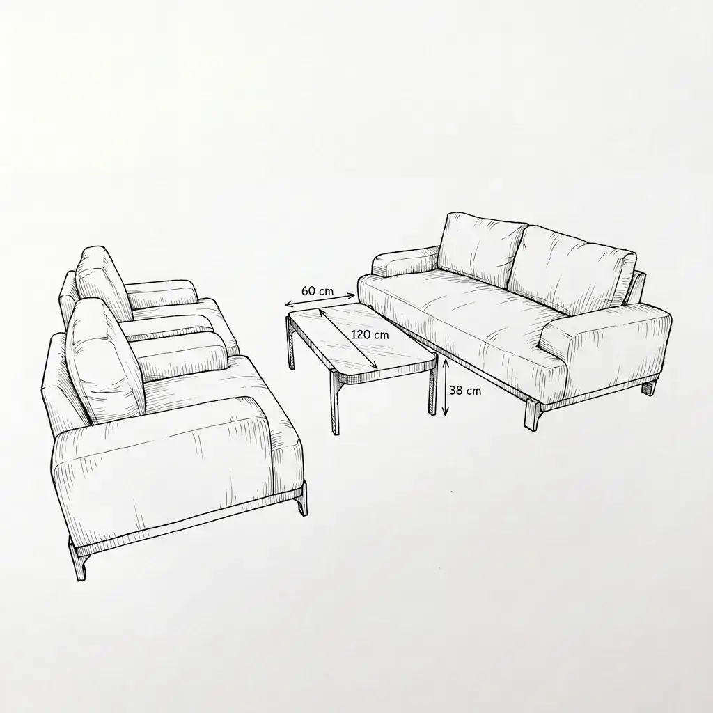 NOVA Aire 2-Seater Sofa Lounging Set - Rectangular Coffee Table