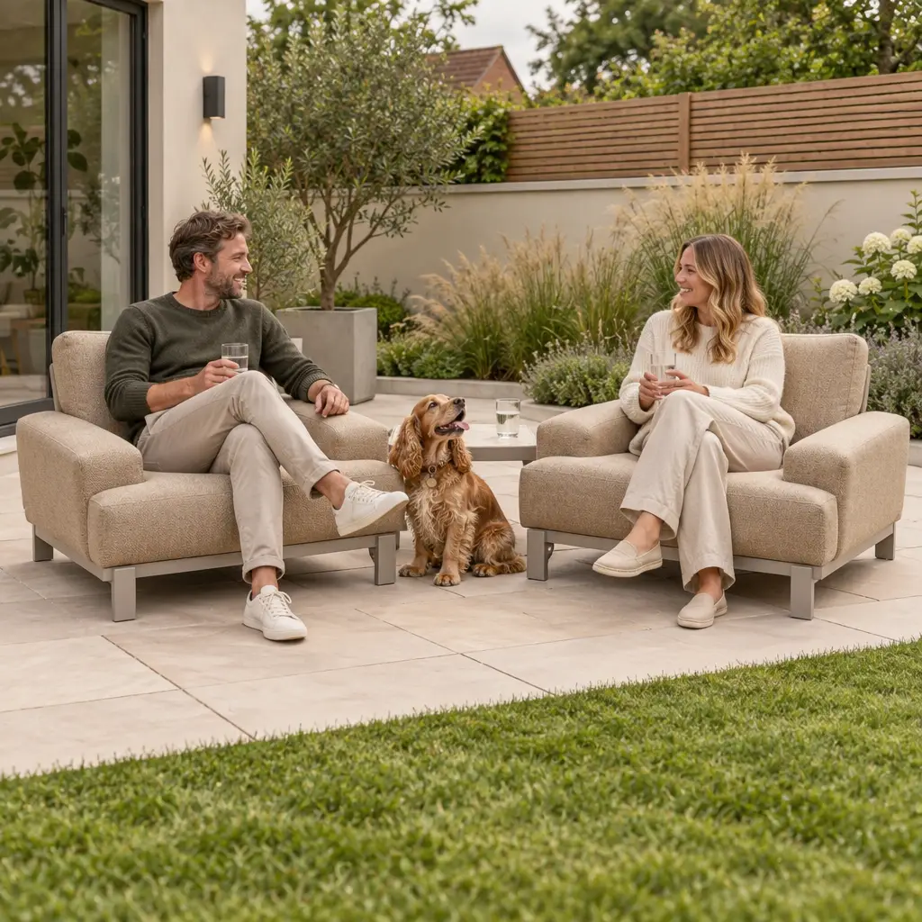 NOVA Aire Fabric 3 Piece Relax Duo Set - Side Table