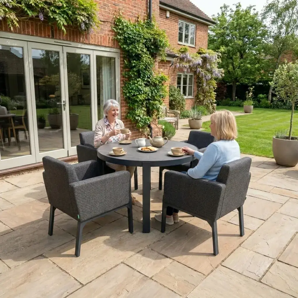 NOVA Aire 4 Seat Round Dining Set - 1.2m Table