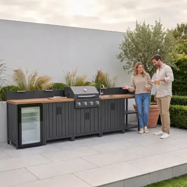 NOVA Parrilla 4 Burner Gas BBQ - Double Cupboard Modular Outdoor Kitchen