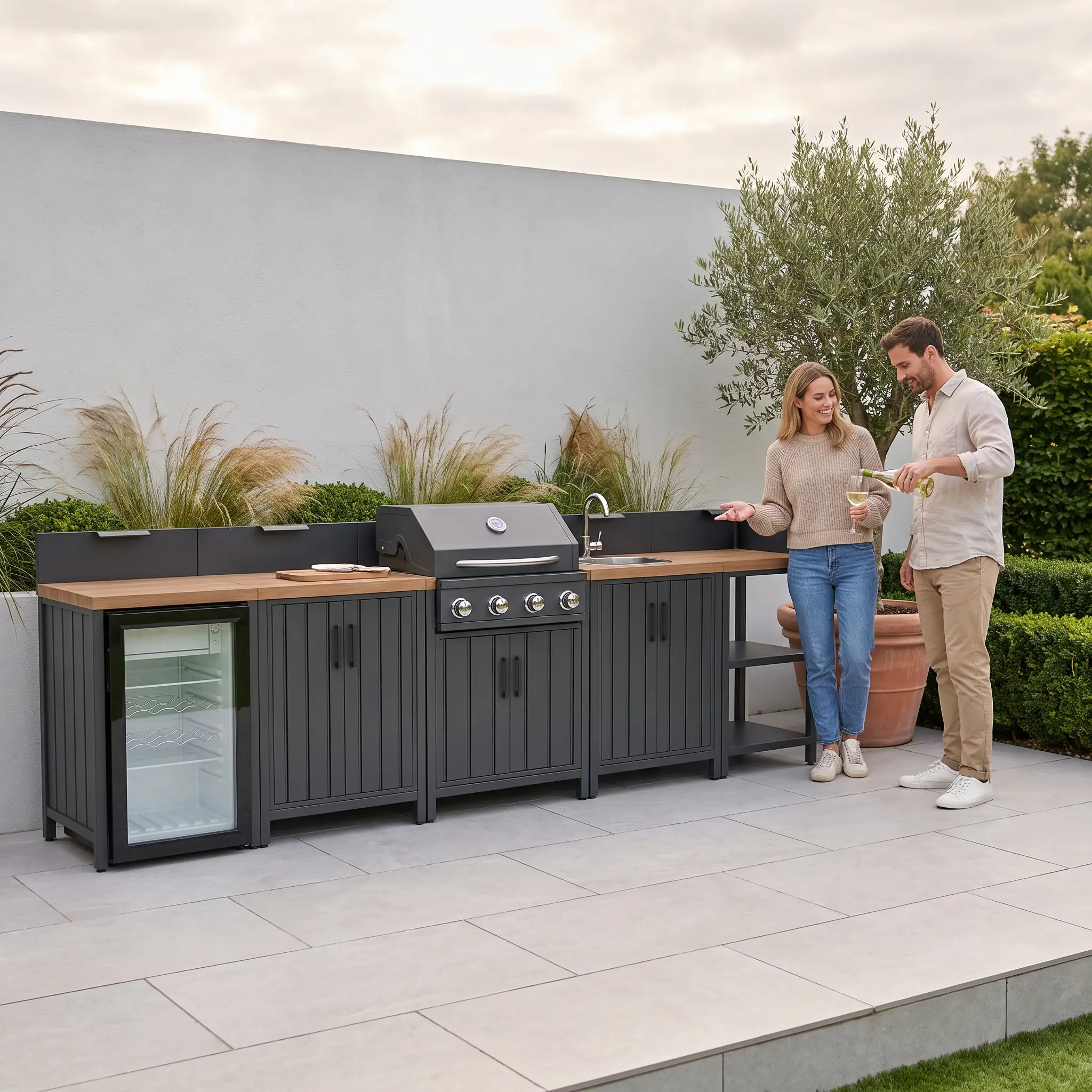 NOVA Parrilla Square 90 Degree Corner Unit Modular Outdoor Kitchen
