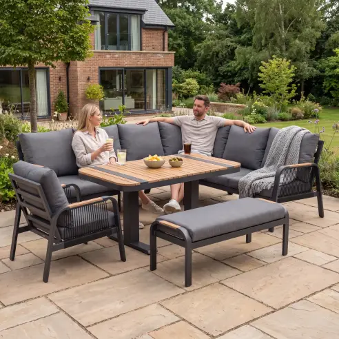 NOVA Harvey Corner Sofa Lounge Dining Set - Rectangular Rising Table (Plus) NOVA Harvey Corner Sofa Lounge Dining Set - Rectangular Rising Table (Plus)