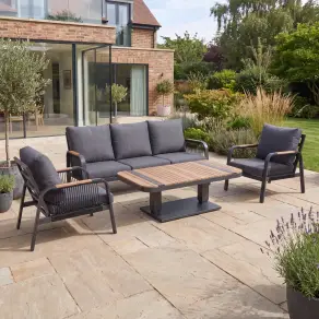 NOVA Harvey 3 Seater Sofa Lounge Dining Set - Rectangular Rising Table