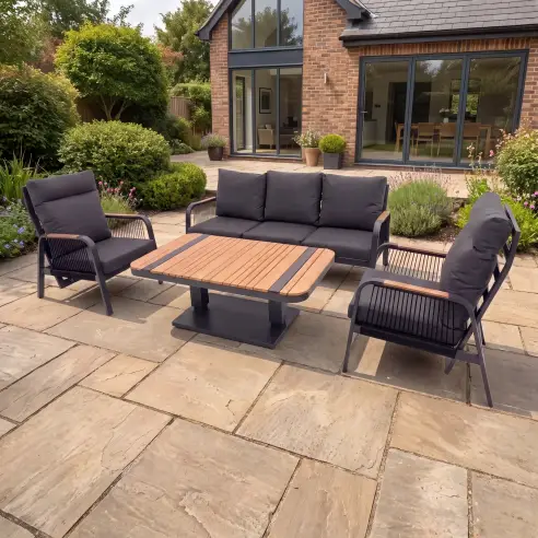 NOVA Harvey 3 Seater Sofa Reclining Lounge Dining Set - Rectangular Rising Table NOVA Harvey 3 Seater Sofa Reclining Lounge Dining Set - Rectangular Rising Table