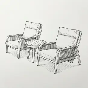 NOVA Harvey 3pc Reclining Lounging Set - Round Side Table