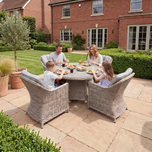 NOVA Ivy 4 Seat Dining Set - 1.2m Round Table (Ceramic Glass) NOVA Ivy 4 Seat Dining Set - 1.2m Round Table (Ceramic Glass)