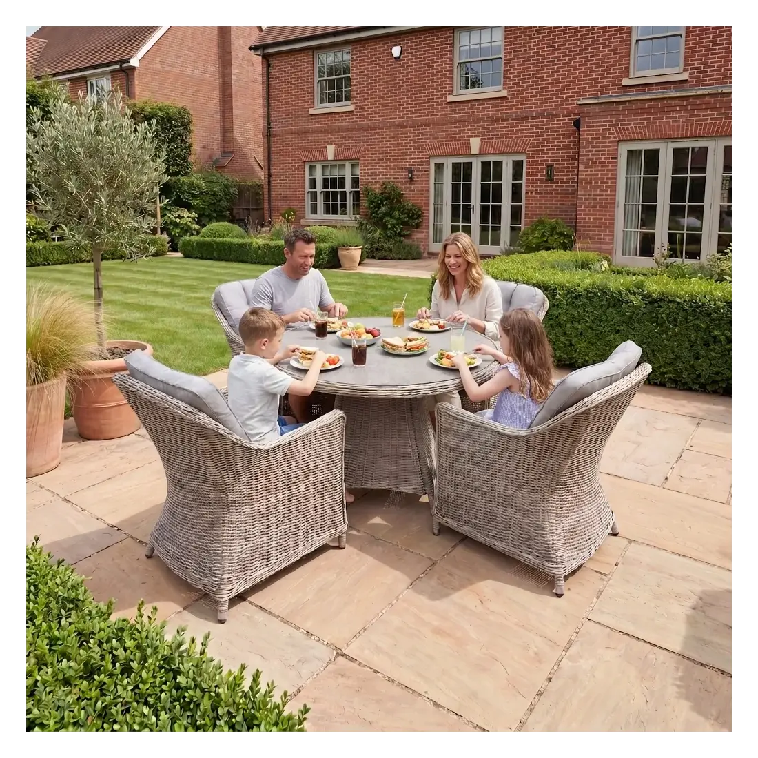 NOVA Ivy 4 Seat Dining Set - 1.2m Round Table (Ceramic Glass) NOVA Ivy 4 Seat Dining Set - 1.2m Round Table (Ceramic Glass)