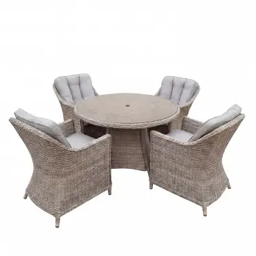 NOVA Ivy 4 Seat Dining Set - 1.2m Round Table (Ceramic Glass)