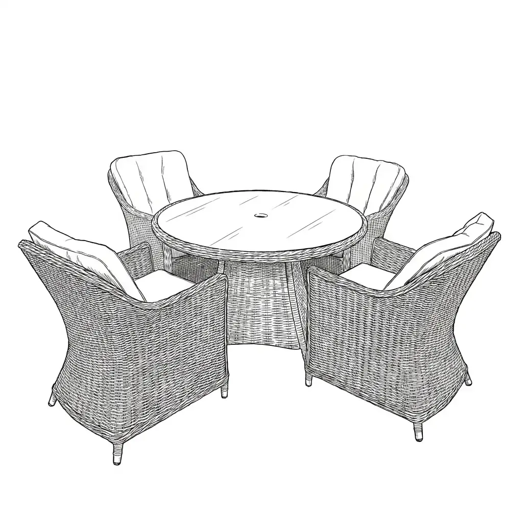 NOVA Ivy 4 Seat Dining Set - 1.2m Round Table (Ceramic Glass)