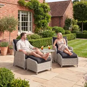 NOVA Avery Grande 5pc Reclining Lounging Set - Square Side Table