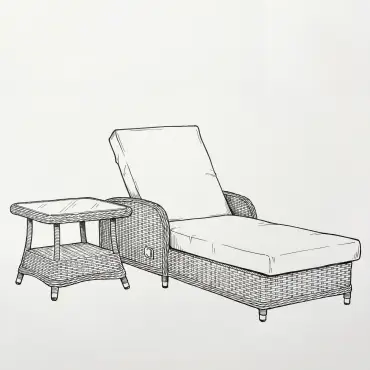 NOVA Avery Sun Lounging Set - Square Side Table