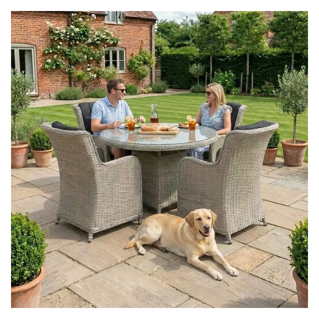 NOVA Avery 4 Seat Dining Set - 1.2m Round Table (Clear Glass) NOVA Avery 4 Seat Dining Set - 1.2m Round Table (Clear Glass)