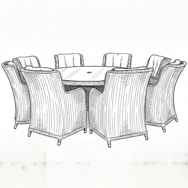 NOVA Avery 8 Seat Dining Set - 1.8m Round Table (Clear Glass)