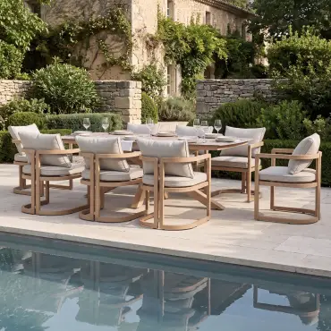 Malibu 8 Seat Rectangular Aluminium Dining Set