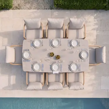 Malibu 8 Seat Rectangular Aluminium Dining Set