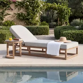 Malibu Aluminium Single Sunlounger - Round Side Table