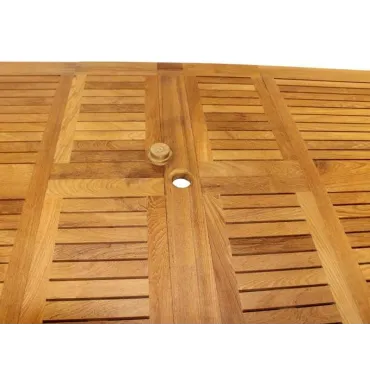 Chunky 240cm to 300cm ext table Teak Certified