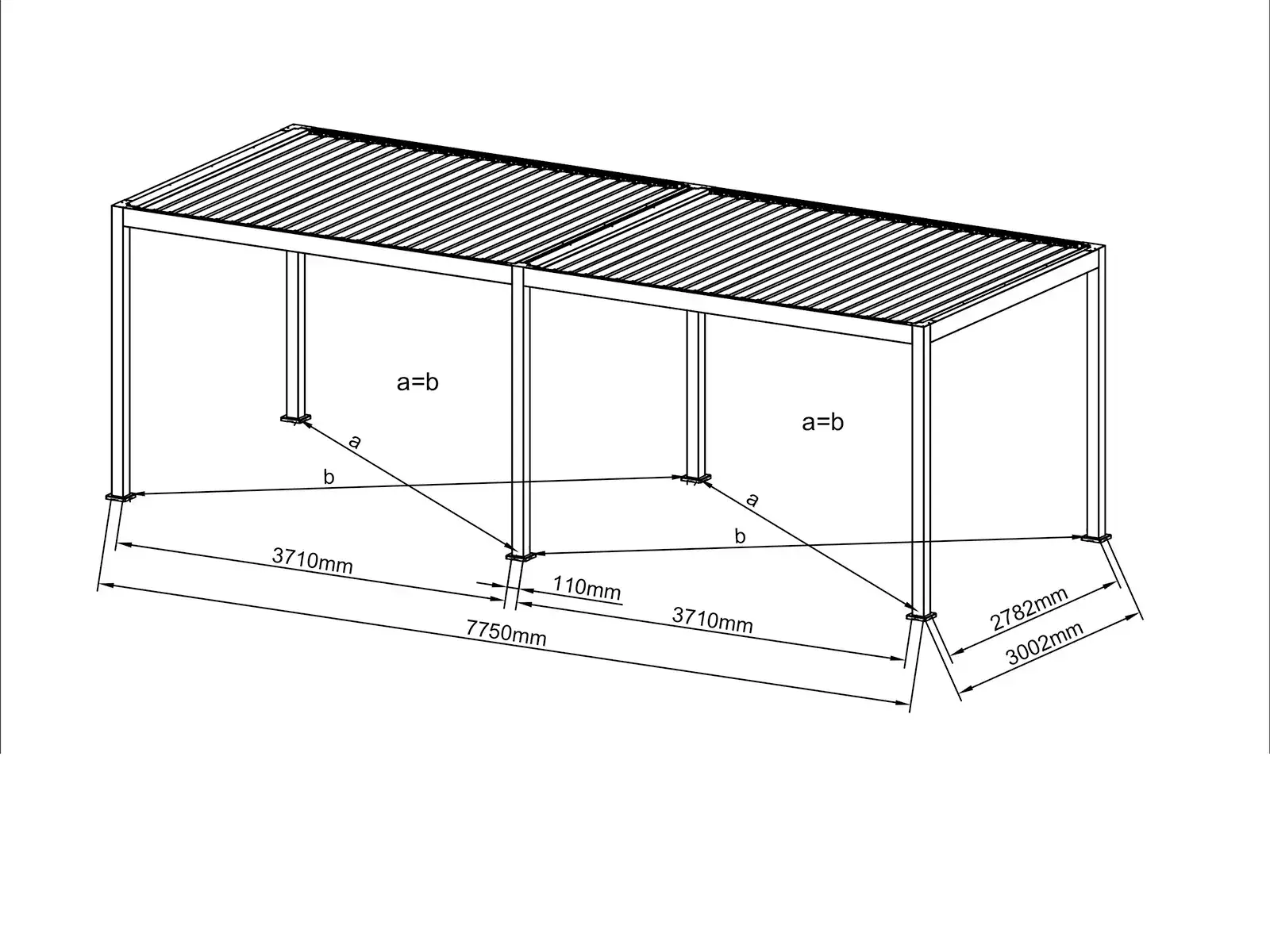Neptune 8 x 3m Retractable Gazebo Roof