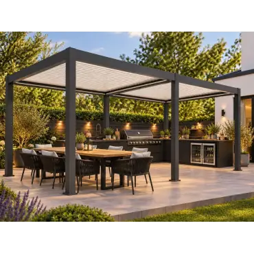 Eclipse 6 X 4m LED Motorised Pergola | Free Standing